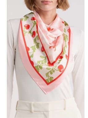 Steve Madden Tomato & Lobster Print Square Scarf – 35” x 35” – One Size – NWT 🍅🦞